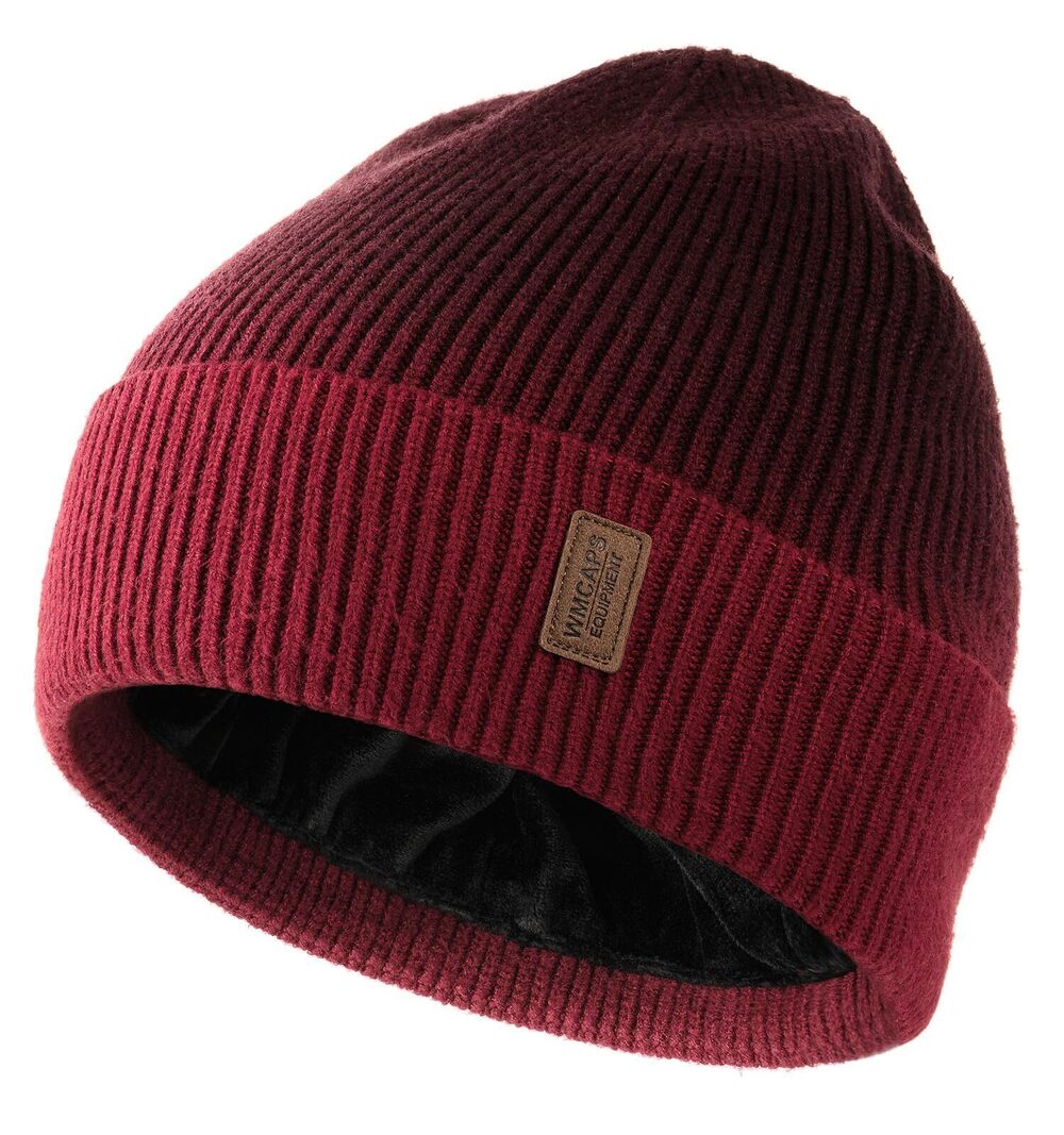 8435 Winter Beanie , Fleece Lined Beanie Soft Warm Knit Hat Ski Stocking